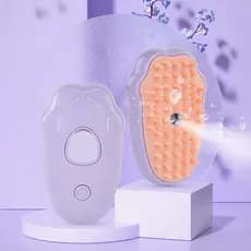 Escova Pet com Vapor Recarregável  3 em 1 Massagem Limpeza e Remoção de Pelos