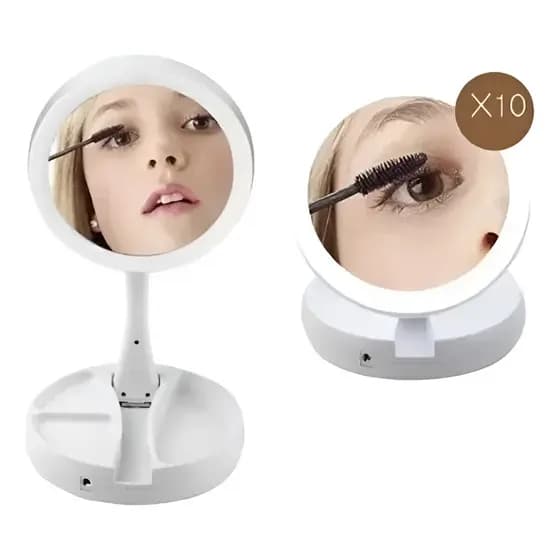 Espelho Maquiagem Led Redondo - Dobravel B-max