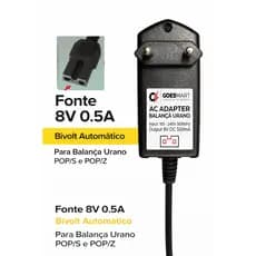 Fonte 8V 0.5A Bivolt P/ Balança Urano POP/S POP/Z