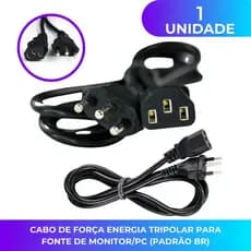 Cabo De Força Energia Tripolar 1,5m Para Fonte Monitor Pc