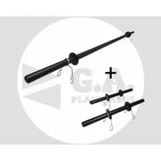 KIT BARRA RETA BODY PUMP 1,20M + PAR HALTERES DE MÃO 40CM COM PRESILHAS ACADEMIA MUSCULAÇÃO