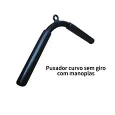 Puxador curvo 40 cm sem giro com manoplas PVC academia