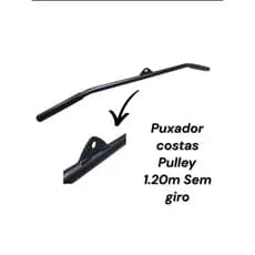 Barra puxador costas Pulley 1,20m Sem Giro academia musculação