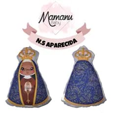 Naninha Nossa Senhora Aparecida Almofadinha Devocional Infantil Presente Travesseiro Personalizado Mamanu Baby