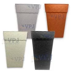 4 Vasos Polietileno Grande Coluna Quadrado Cachepot Rattan Vaso Para Flores E Plantas 28 litros