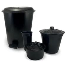 Kit Lixeira Plástica Pedal 12 l e Lixeira Com Tampa Porta Esponja e Suporte Detergente Colorido