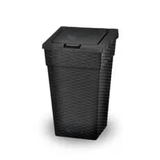 Lixeira Modelo Rattan Com Tampa Click 10 Litros Preta