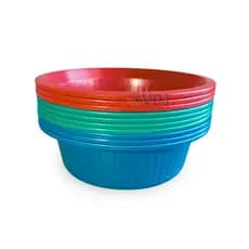 Kit 5 Bacias de Plástico Multiuso 5 Litros Bacia sem Tampa Tigela Tacho de Plastico