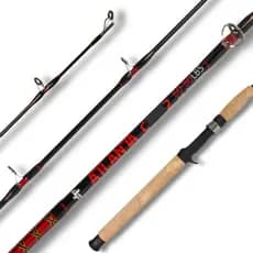 Vara Albatroz Atlanta 1,80m 80lbs Carretilha Fibra Vidro Maciça Pesca Embarcada Pesqueiro 2 Partes