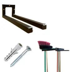 Suporte Fixo Parede Porta Vassoura Rodo Pá Metalon Forte Pintura Epóxi
