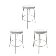 Kit 3 Banqueta Baixa 50 Cm Sem Encosto Para Cozinha-mesa-bar Branco