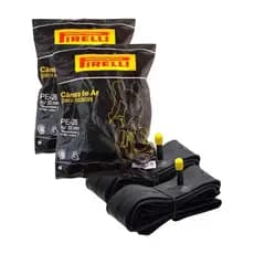 02 Câmara Ar Bicicleta Pirelli Aro 26 Bico Grosso Para Pneu 26x1.75 até 2.1.25 Butyl (Par)