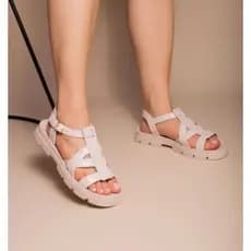 Sandalia Papete Tratorada Feminina Gladiadora Luxo Branco OFF