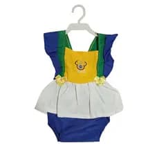 Romper Macacão Curto Menina Brasil Copa do Mundo