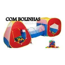 Toca barraca infantil 3 Em 1 Com 100 Bolinhas **