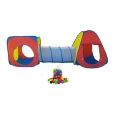 Toca Barraca Infantil 3 Em 1 Com Tunel Com 100 Bolinhas!!