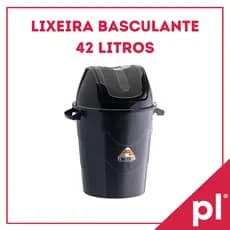 Kit 2 Lixeiras Com Tampa Basculante 42L Reforçada Pia Cozinha Banheiro Cesto Multiuso