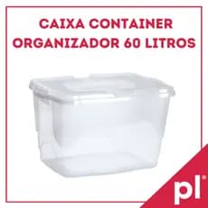 Caixa Organizadora 60 Litros G Transparente Com Tampa