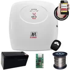 Kit Central Choque e Alarme JFL ECR 18 Com Bateria  Modulo App e Fio De Aço