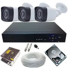 Kit 3 Câmeras de Vigilância Full HD 1080P Dvr 4 Canais Acesso Via Celular