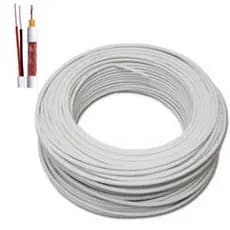Cabo Coaxial Bipolar 4mm Para Sistemas de Câmeras de Segurança 80% Malha 50Mts