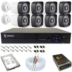 Kit 8 Câmeras Full HD 1080P 2.0 MP Cftv Para Monitoramento- Kit com 200mts de cabo