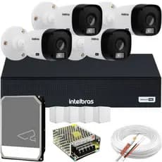 Kit 4 Câmeras Monitoramento Intelbras Dvr 4ch Com Hd Para Loja ou Para Casa