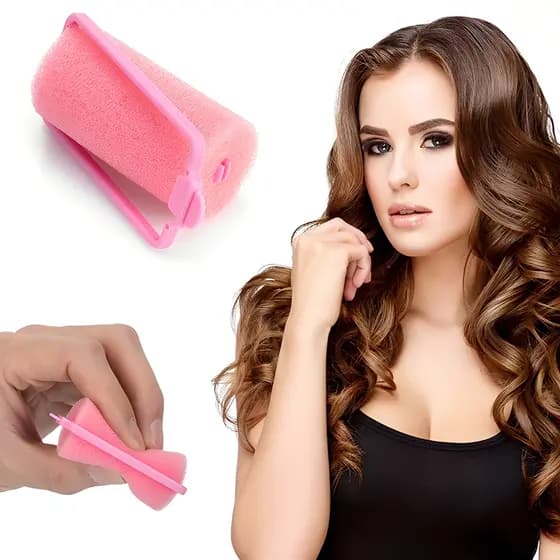 Kit Rolos de Espuma Sem Calor 8 Unidades 2 cm Modelador de Cachos Rosa DIY