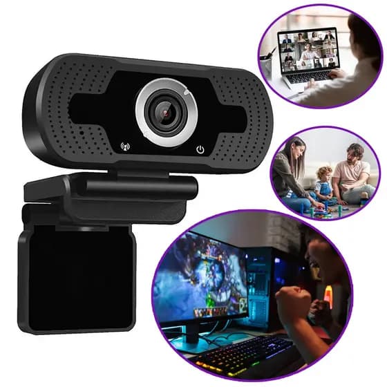 Webcam  Para Computador Full HD 360° Usb Com microfone Profissional 1080p