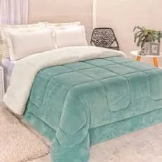 Edredom Coberdrom Casal Queen Sherpa 2,20m x 2,40m TamiRa Confecções