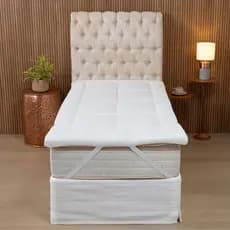 Protetor De Colchão Pillow Top Solteiro Branco 400 fios - TamiRa Confecções