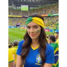 Kit 2 Faixas Turbante para Cabelo Bandeira do Brasil Feminina Fashion