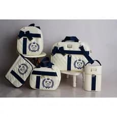Kit Bolsa Maternidade Luxo 5 Peças Tema Urso Principe ou Personalizado com Nome
