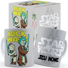 Caneca Rick And Morty Star Wars Com Nome Caixa Personalizada