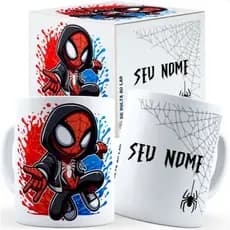 Caneca Homem Aranha Com Nome - Caixa Personalizada