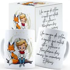 Caneca Pequeno Principe Amizade Amigo de Alma - Caixa Personalizada