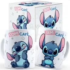 Caneca Stitch Com Cafe Sem Cafe Com Nome Caixa Personalizada