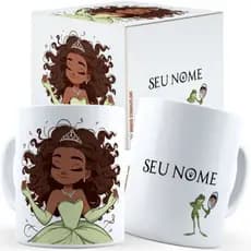 Caneca Tiana Com Nome Caixa Personalizada
