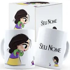 Caneca Mulan Fofa Com Nome - Caixa Personalizada