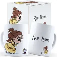 Caneca Bela Fera Fofa Com Nome Caixa Personalizada
