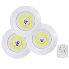 Kit 3 Lâmpadas Luminária Led Spot Sem Fio Controle Remoto