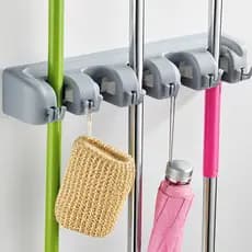 Suporte de Parede Silicone Aço Com Gancho Multiuso Vassoura Ferramentas