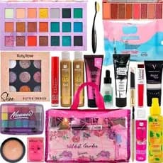 Kit Maquiagem Completo Com Necessaire Base Gloss