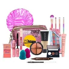 KIt Maquiagem Completa Iluminador e Gloss