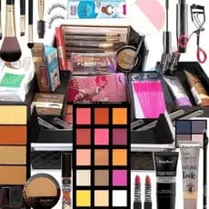 maquiagem  completa com necessaire kit profissional base e iluminador