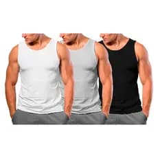 Kit 3 Regatas TAGH Masculina Tradicional 100% Algodão Sem Estampa Treino Academia Uniforme Confortável Promoção Atacado