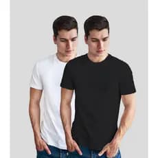 Kit 2 Camisetas Manga Curta 100% Algodão Lisa Básica Tradicional Academia Treino Dia Dia Confortável Casual Minimalista