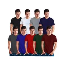 Kit 9 Camisetas Manga Curta 100% Algodão Lisa Academia Básica Treino Dia a Dia Confortável Tradicional Minimalista Casual