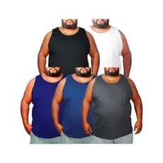 Kit 5 Regatas Masculina Algodão Plus Size Lisa Promoção Camiseta Confortável Academia Blusa Treino
