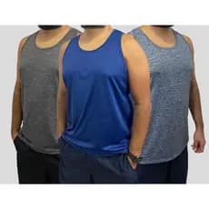 Kit 3 Camisetas Regata Rajada Dry Básica Tradicional Academia Blusa Treino Confortável Promoção